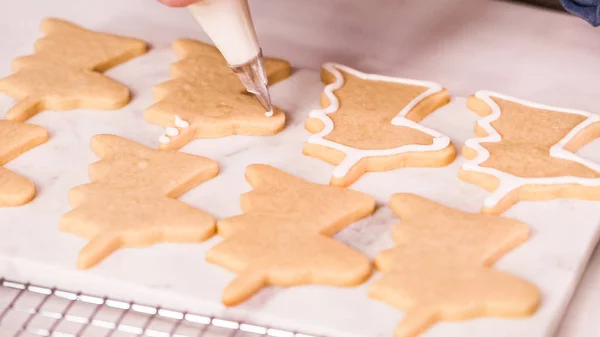 Decoración Galletas Azúcar Forma Unocrn Con Glaseado Real Para Fiesta — Foto de Stock