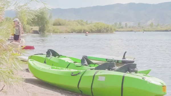 Denver Colorado Usa September 2018 Paddleboarding Small Pond Chatfield State — Stock Photo, Image