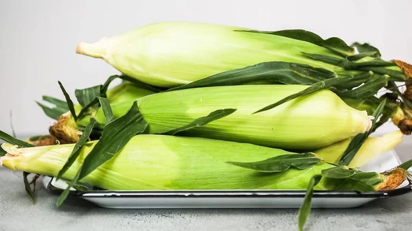 Patroszenie Organicznych Kukurydzy Meksykańskiej Kukurydza Kolby Elote — Zdjęcie stockowe
