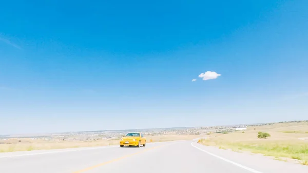 Denver Colorado Usa September 2018 Driving Paved Road Rural Area — Stock Photo, Image