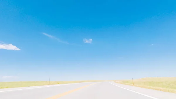 Driving Paved Road Rural Area South Denver Colorado — Stock Photo, Image