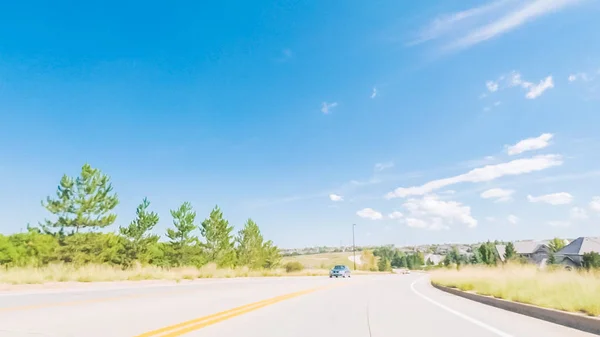 Fahren Auf Asphaltierten Straßen Vorort Südlich Von Denver Colorado — Stockfoto