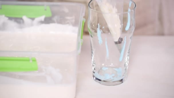 Step Step Mixing Food Coloring Royal Icing Decorate Unicorn Sugar — Stock Video