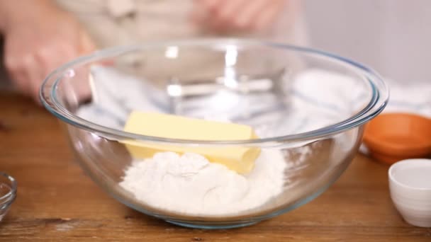 Passo Dopo Passo Mescolare Gli Ingredienti Fare Pasta Empanadas — Video Stock