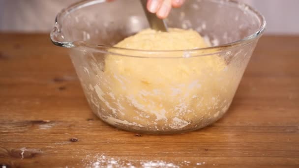 Adım Adım Malzemeler Hamur Empanadas Için Yapmak Için Karıştırma — Stok video