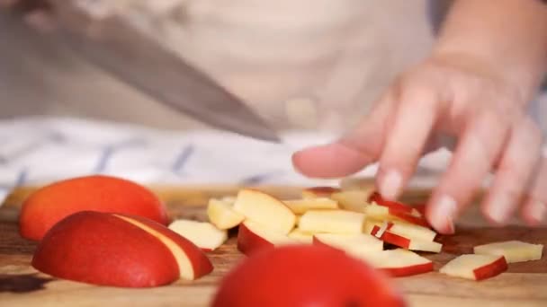 Tid Förflutit Steg För Steg Skära Grönsaker Att Göra Fyllningen — Stockvideo