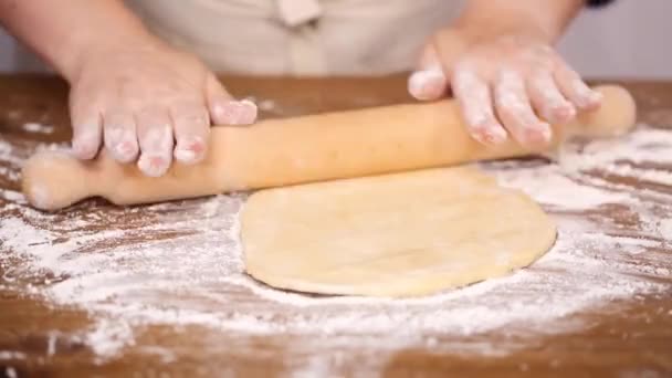 Step Step Rolling Dough Home Made Empanadas — Stock Video