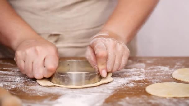 Adım Adım Hamur Için Yapımı Empanadas Haddeleme — Stok video