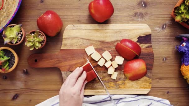 Düz Yatıyordu Adım Adım Sebze Empanadas Yapmak Doldurmak Için Dilimleme — Stok video