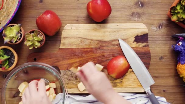 Düz Yatıyordu Adım Adım Sebze Empanadas Yapmak Doldurmak Için Dilimleme — Stok video