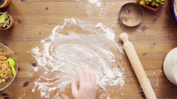 Düz Yatıyordu Adım Adım Yapımı Yapma Empanadas Tavuk Izgara Mısır — Stok video