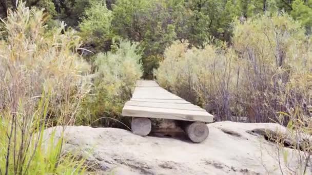 Túrázás Őszén Castlewood Canyon State Park — Stock videók