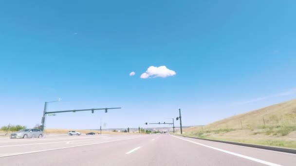 Denver Colorado Verenigde Staten September 2018 Rijden Verharde Weg Landelijk — Stockvideo