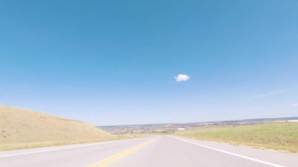 Denver Colorado Verenigde Staten September 2018 Rijden Verharde Weg Landelijk — Stockvideo
