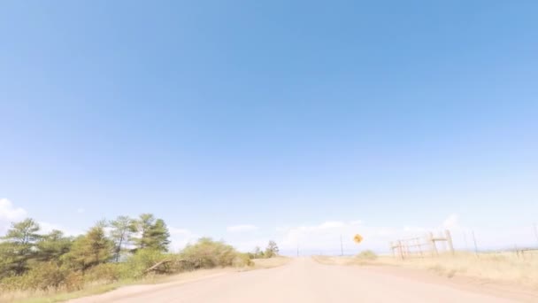 Driving Dirt Road Open Space Rural Suburbia Colorado — Stock Video