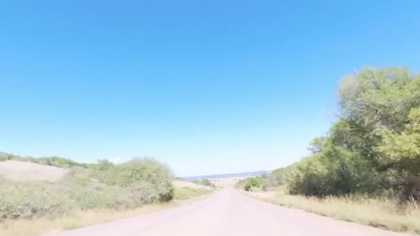 Driving Dirt Road Open Space Rural Suburbia Colorado — Stock Video