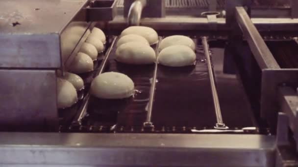 Industriële Productie Van Donuts Door Machine — Stockvideo