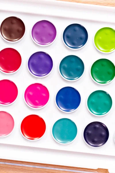 Variety Colors New Watercolor Paint Set — Stock Photo, Image