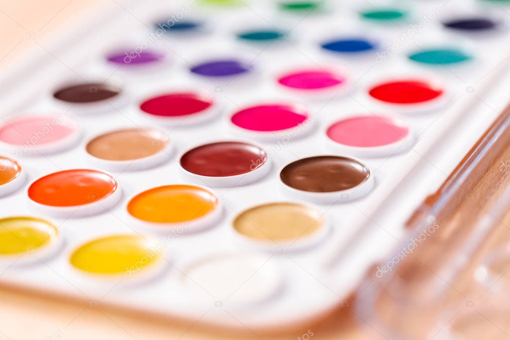 Variety of colors new watercolor paint set.