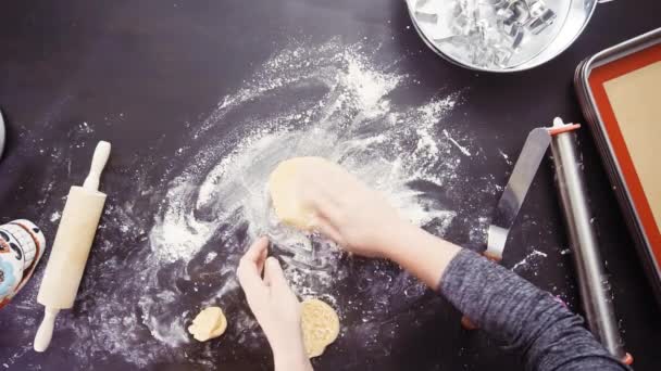 Anya Lánya Koponya Cookie Sütés Cukor Dia Los Muertos Holiday — Stock videók
