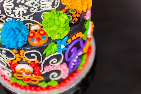 Gourmet Dia Los Muertos Gâteau Décoré Glaçage Crème Beurre Coloré — Photo