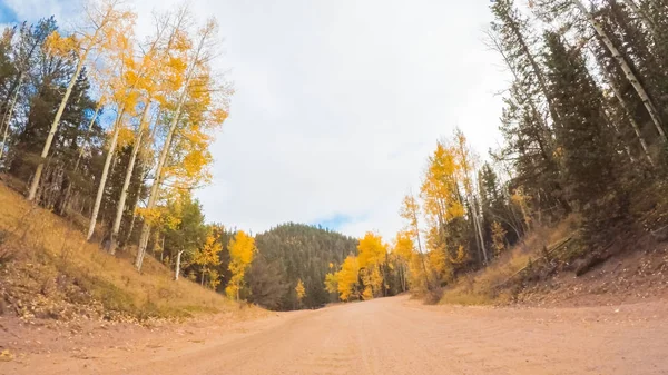 Conducir Pequeños Caminos Tierra Montaña Colorado Springs Cripple Creek Otoño — Foto de Stock