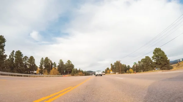 Dirigir Estrada Montanha Para Colorado Springs Outono — Fotografia de Stock