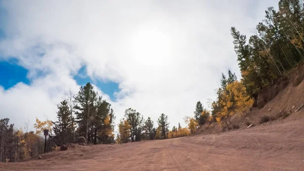 Conducir Pequeños Caminos Tierra Montaña Colorado Springs Cripple Creek Otoño — Foto de Stock