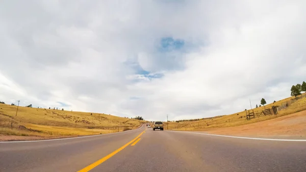 Rijden Berg Snelweg Naar Colorado Springs Herfst — Stockfoto