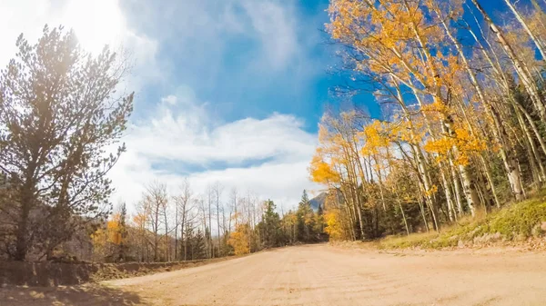 Conducir Pequeños Caminos Tierra Montaña Colorado Springs Cripple Creek Otoño — Foto de Stock