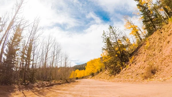 Dirigir Pequenas Estradas Terra Montanha Colorado Springs Para Cripple Creek — Fotografia de Stock