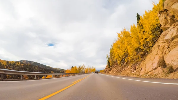 Dirigir Estrada Montanha Para Colorado Springs Outono — Fotografia de Stock