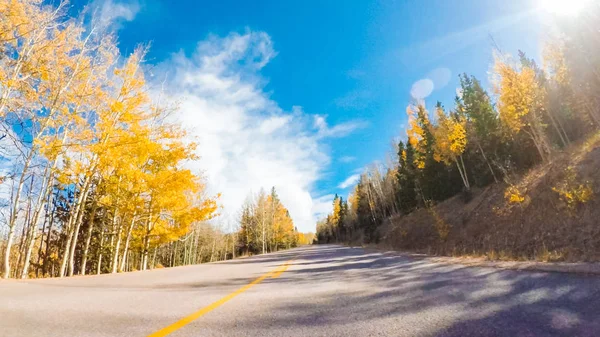 Guidare Sulla Strada Montagna Cripple Creek Victor Autunno — Foto Stock