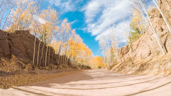 Jízda Malých Horských Polní Cesty Colorado Springs Cripple Creek Podzim — Stock fotografie