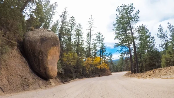 Guidare Piccole Strade Sterrate Montagna Colorado Springs Cripple Creek Autunno — Foto Stock