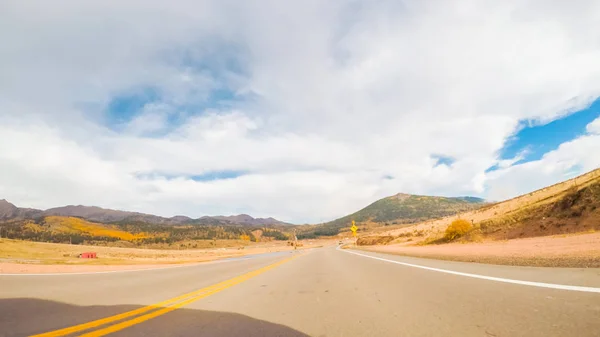 Conducir Carretera Montaña Cripple Creek Victor Otoño — Foto de Stock