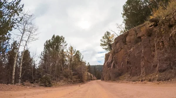 Conducir Pequeños Caminos Tierra Montaña Colorado Springs Cripple Creek Otoño —  Fotos de Stock