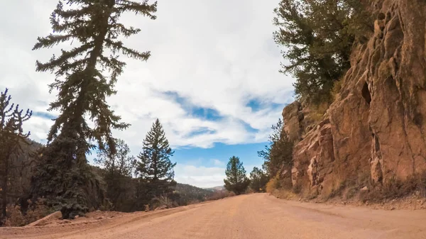 Dirigir Pequenas Estradas Terra Montanha Colorado Springs Para Cripple Creek — Fotografia de Stock