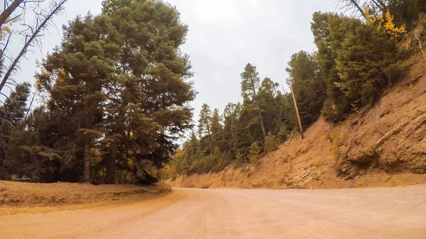 Vezetés Kis Hegyi Földutak Colorado Springs Nyomorék Patak Őszi — Stock Fotó