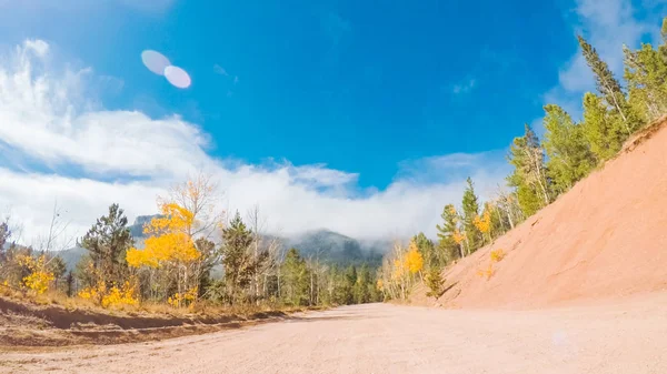 Dirigir Pequenas Estradas Terra Montanha Colorado Springs Para Cripple Creek — Fotografia de Stock