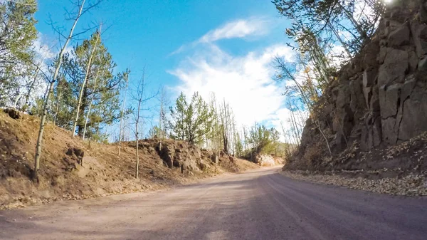 Dirigir Pequenas Estradas Terra Montanha Colorado Springs Para Cripple Creek — Fotografia de Stock