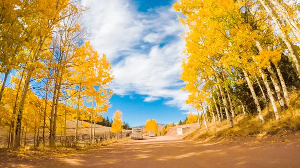 Jízda Malých Horských Polní Cesty Colorado Springs Cripple Creek Podzim — Stock fotografie