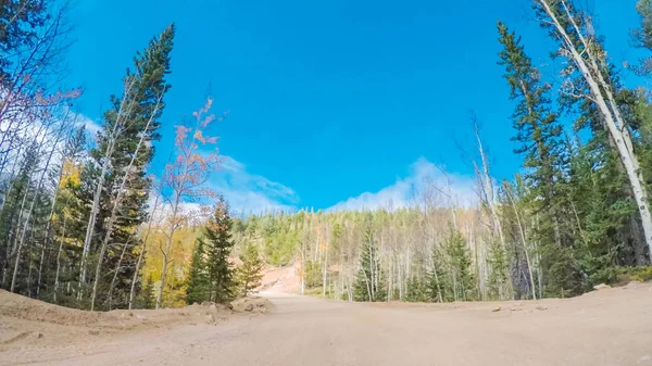 Dirigir Pequenas Estradas Terra Montanha Colorado Springs Para Cripple Creek — Fotografia de Stock