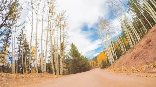 Conducir Pequeños Caminos Tierra Montaña Colorado Springs Cripple Creek Otoño —  Fotos de Stock