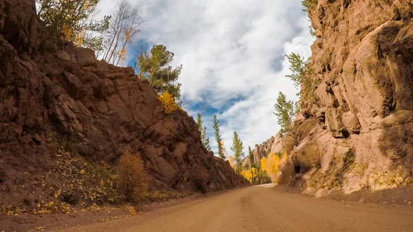 Rijden Kleine Bergwegen Vuil Van Colorado Springs Naar Cripple Creek — Stockfoto