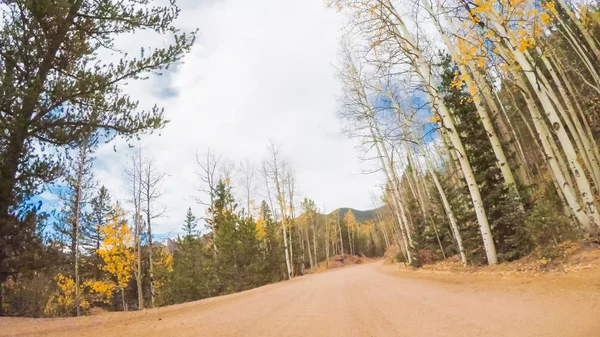 Conduite Sur Les Petites Routes Terre Montagne Colorado Springs Cripple — Photo