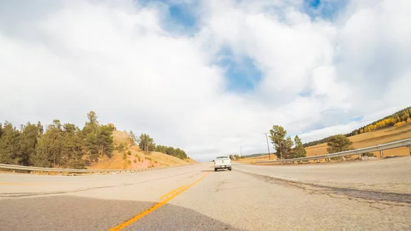 Rijden Berg Snelweg Naar Colorado Springs Herfst — Stockfoto