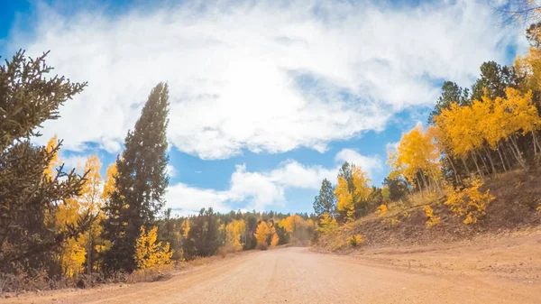 Conduite Sur Les Petites Routes Terre Montagne Colorado Springs Cripple — Photo