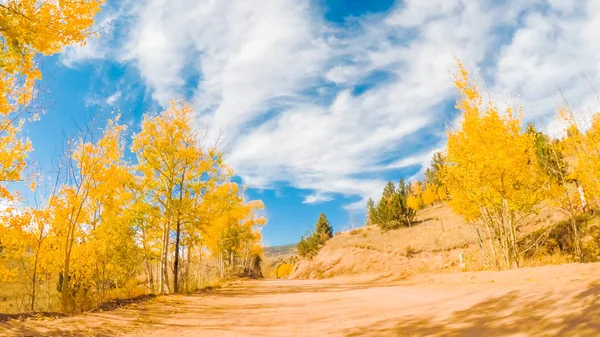 Dirigir Pequenas Estradas Terra Montanha Colorado Springs Para Cripple Creek — Fotografia de Stock