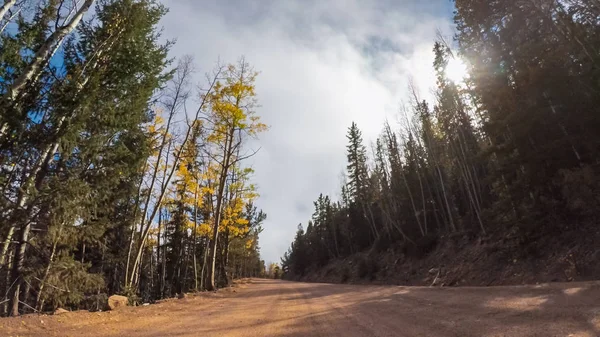 Conducir Pequeños Caminos Tierra Montaña Colorado Springs Cripple Creek Otoño — Foto de Stock